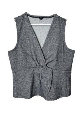 J. Crew 365 gray boucle twist front sleeveless top womens L